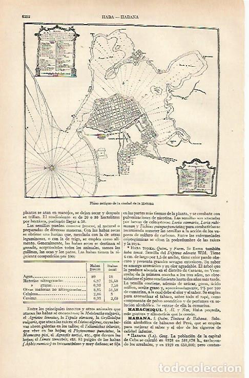 Sammelleidenschaft Andere Papierartikel: LAMINA ESPASA 16206: Plano antiguo de La Habana Cuba - Varios