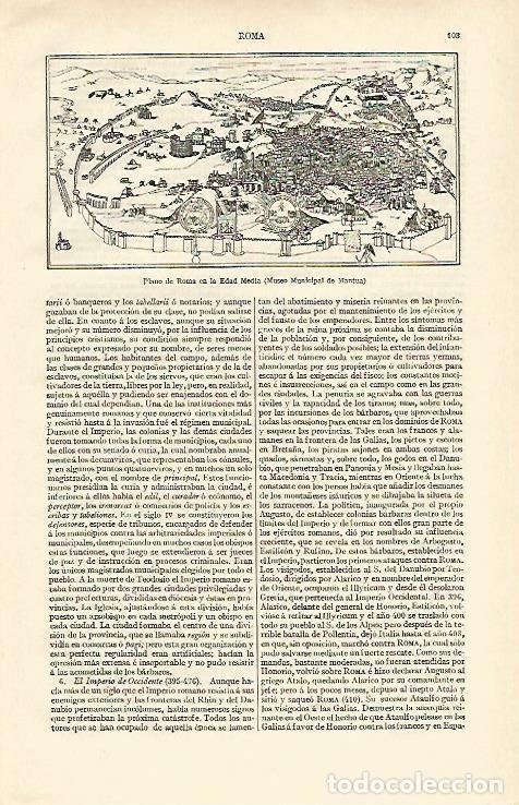 Otros art&iacute;culos de coleccionismo en papel: LAMINA ESPASA 16891: Plano de Roma en la Edad Media - Varios