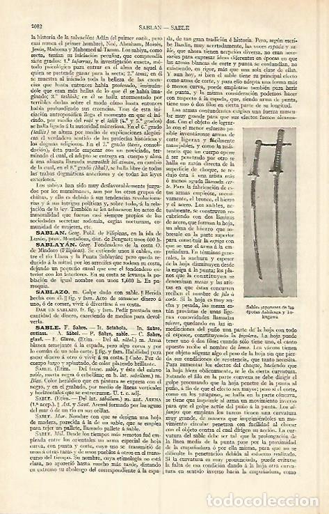 Otros art&iacute;culos de coleccionismo en papel: LAMINA ESPASA 17118: Sable japones - Varios
