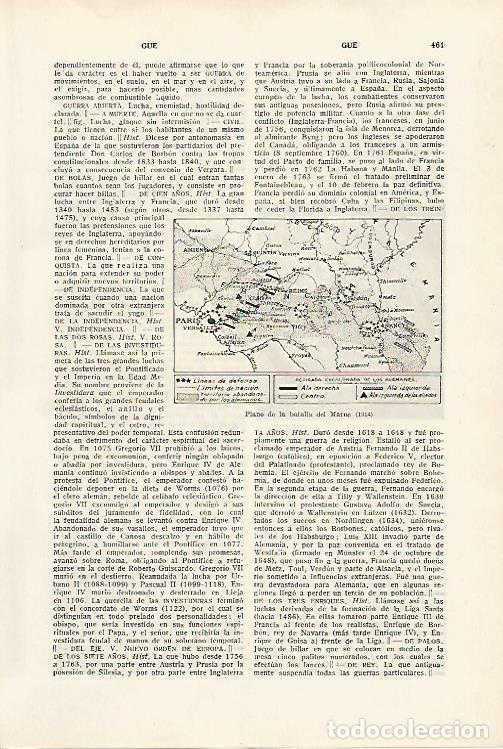 Otros art&iacute;culos de coleccionismo en papel: LAMINA SALVAT 80128: Plano de la Batalla de Marne 1914 - Varios
