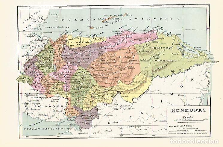 Otros art&iacute;culos de coleccionismo en papel: LAMINA SALVAT 80191: Mapa de Honduras - Varios