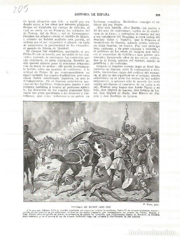 Altri oggetti di carta: LAMINA 4718: Batalla de Muret (a&ntilde;o 1213) - Manuel Rodriguez Codola