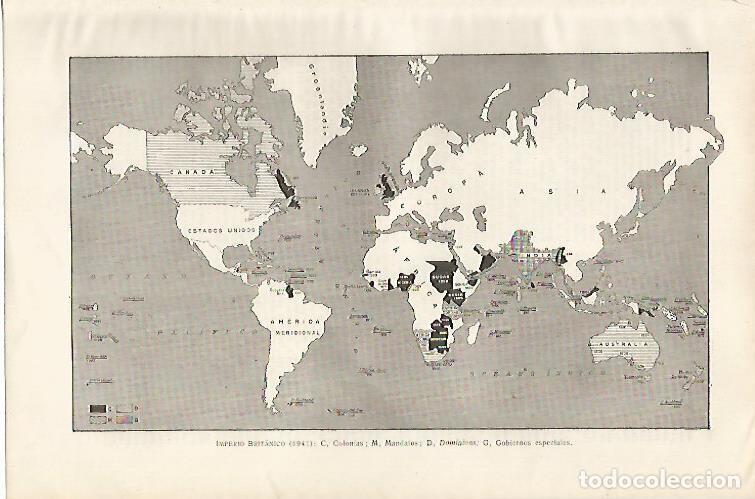 Otros art&iacute;culos de coleccionismo en papel: LAMINA SALVAT 80224: Mapa del Imperio Britanico en 1941 - Varios