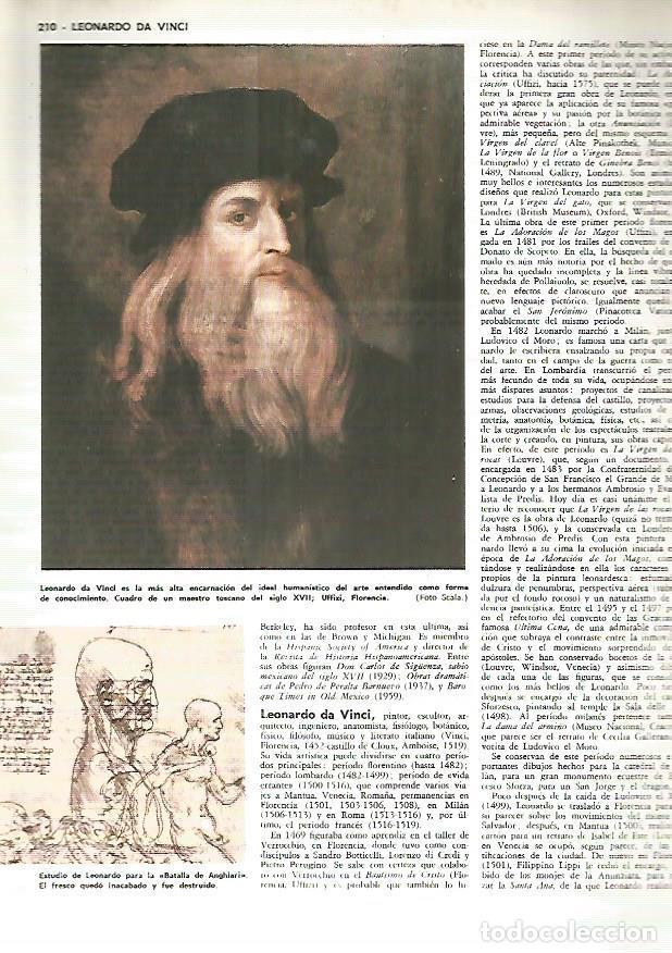 Otros art&iacute;culos de coleccionismo en papel: LAMINA MONITOR 0317: LEONARDO DA VINCI - Varios