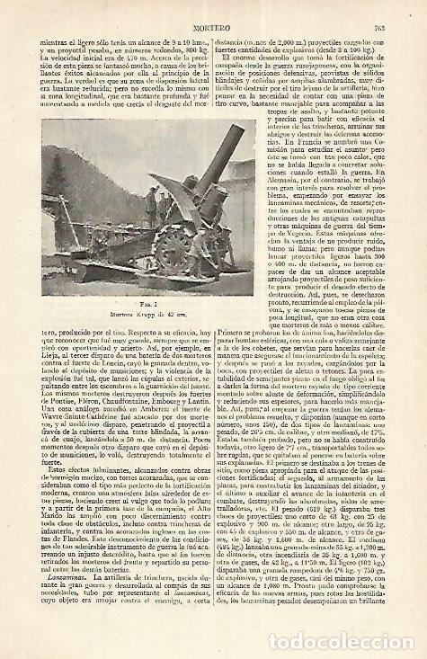 Otros art&iacute;culos de coleccionismo en papel: LAMINA ESPASA 17660: Mortero Krupp de 42 cm. - Varios