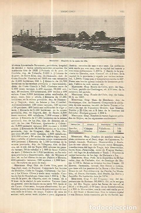 Otros art&iacute;culos de coleccionismo en papel: LAMINA ESPASA 17828: Rambla en Mercedes Argentina - Varios