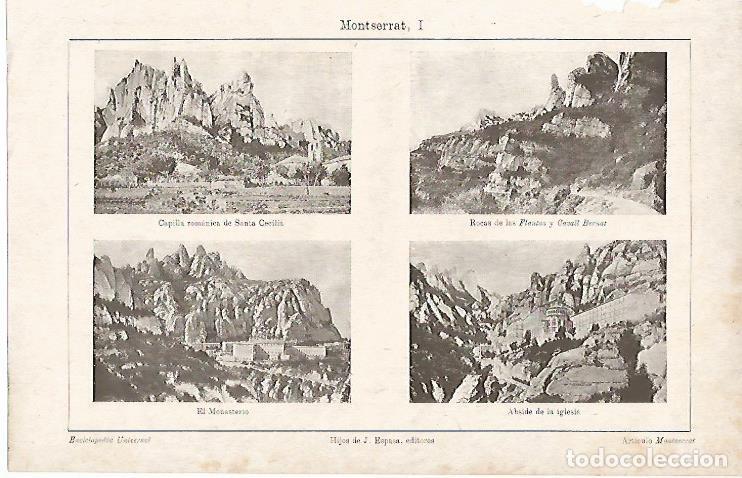 Otros art&iacute;culos de coleccionismo en papel: LAMINA ESPASA 8712: Panoramicas de Montserrat Barcelona - Varios