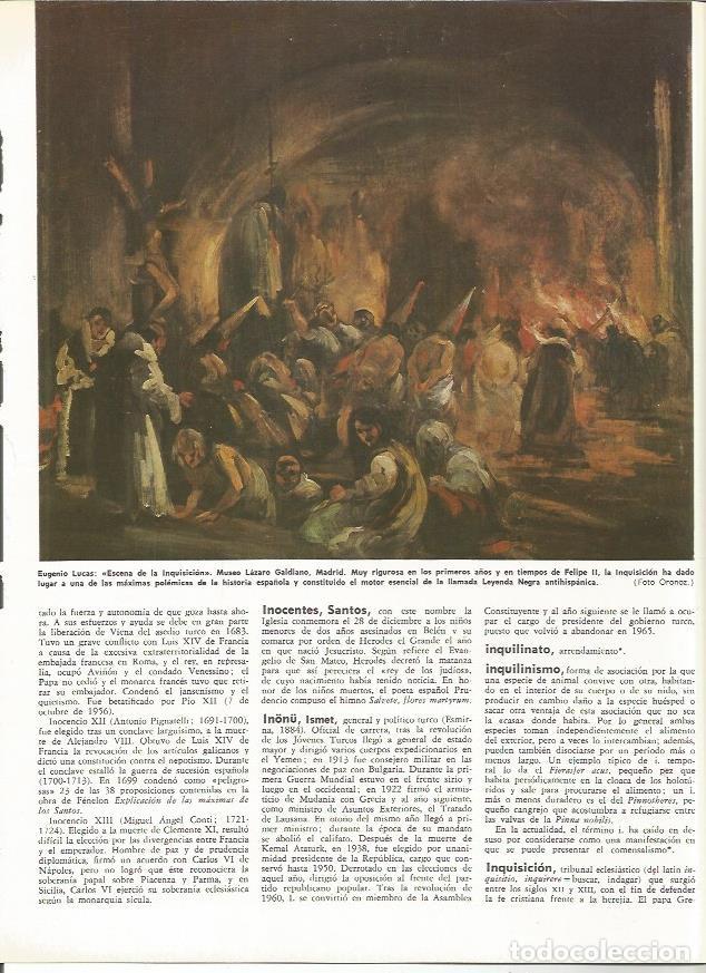 Otros art&iacute;culos de coleccionismo en papel: LAMINA MONITOR 0096: ESCENA DE LA INQUISICION POR E. LUCAS - Varios