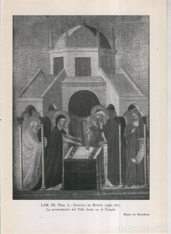 Otros art&iacute;culos de coleccionismo en papel: La coleccion Cambo, lamina 03: Escuela de Rimini: La presentacion del ni&ntilde;o Jesus en el templo - F.J.