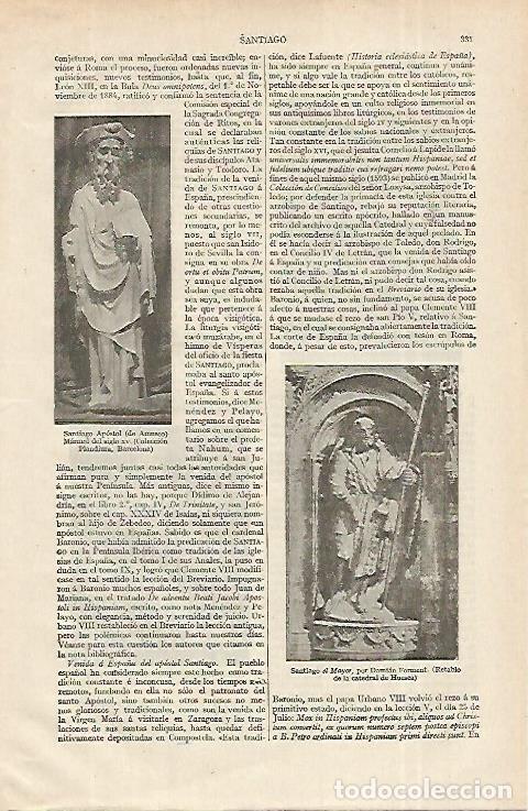 Otros art&iacute;culos de coleccionismo en papel: LAMINA ESPASA 12294: Esculturas representando al apostol Santiago - Varios