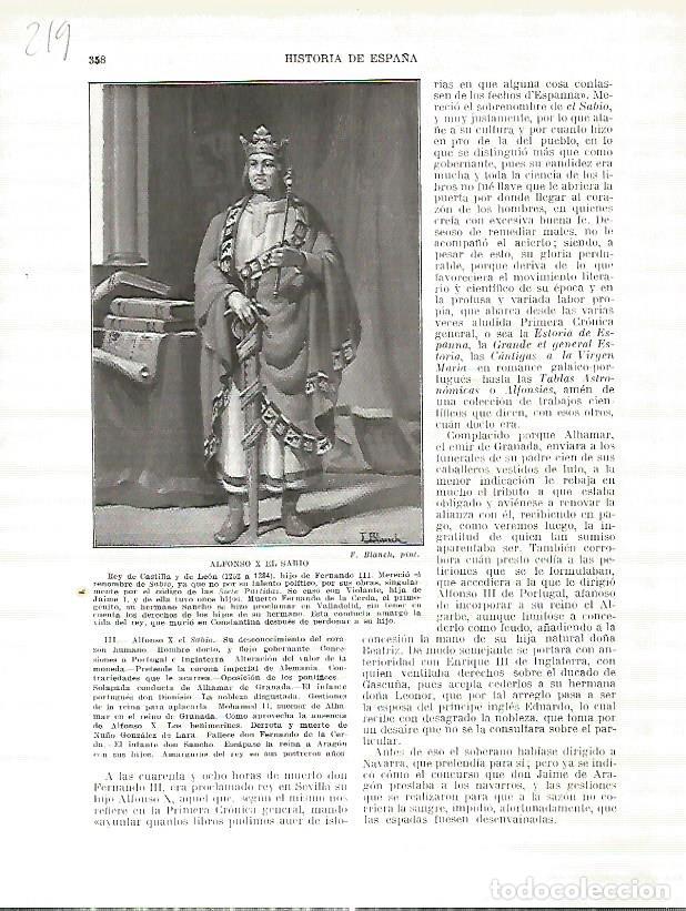 Otros art&iacute;culos de coleccionismo en papel: LAMINA 4732: Alfonso X el Sabio - Manuel Rodriguez Codola