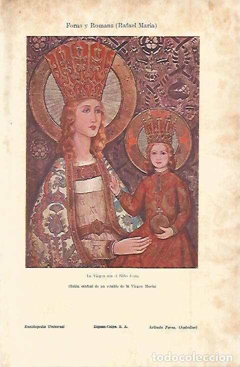 Otros art&iacute;culos de coleccionismo en papel: LAMINA ESPASA 11328: La Virgen con el Ni&ntilde;o Jesus de Forns Romans - Varios