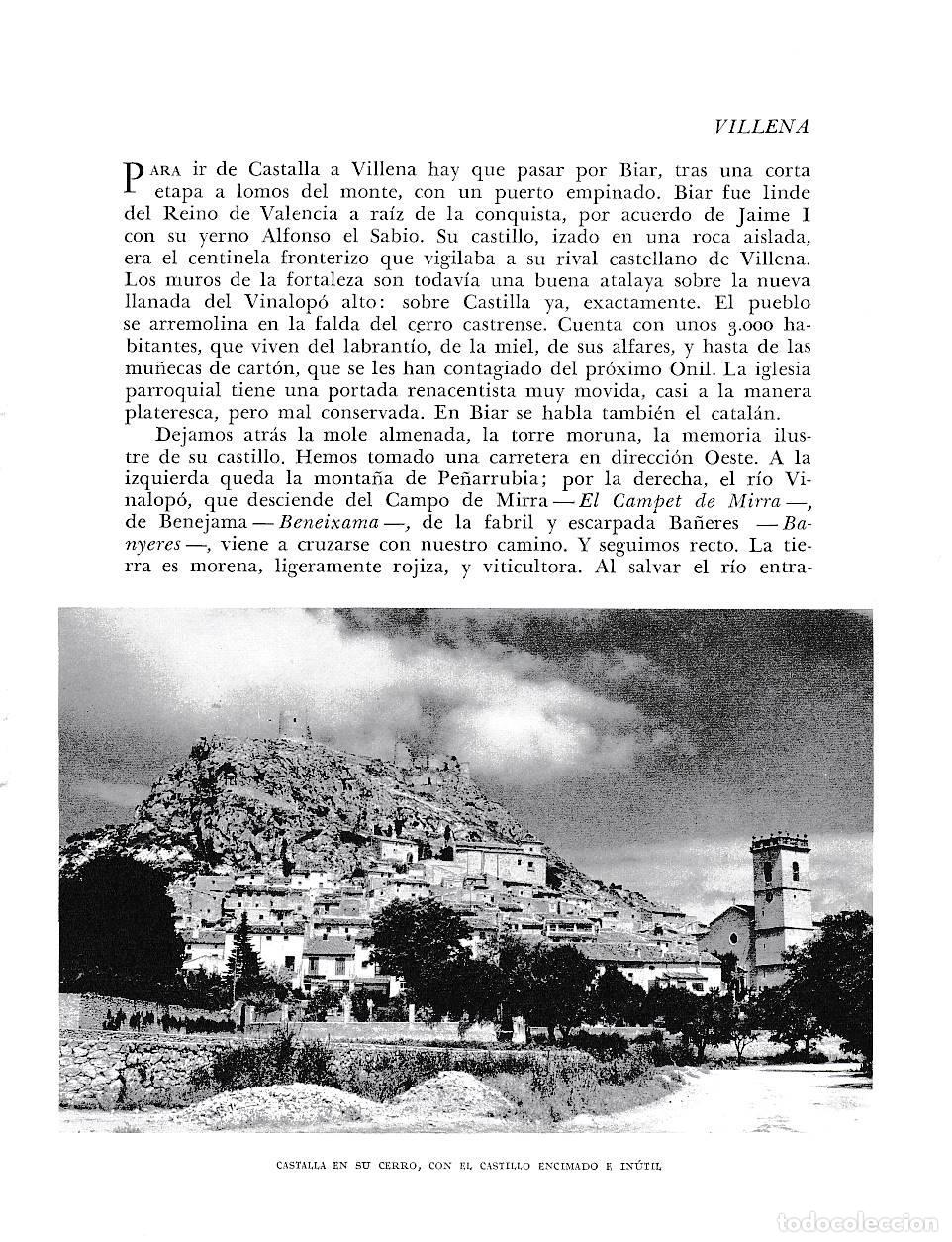Otros art&iacute;culos de coleccionismo en papel: LAMINA 6059: Castalla en su cerro con el castillo - Joan Fuster