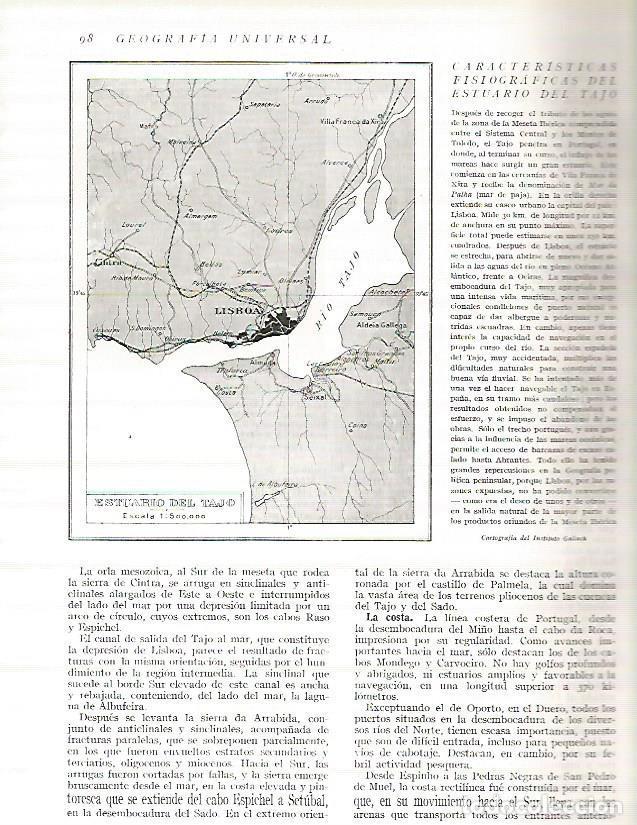 Otros art&iacute;culos de coleccionismo en papel: LAMINA 3081: PORTUGAL. Estuario del Tajo - Ramon Otero Pedrayo
