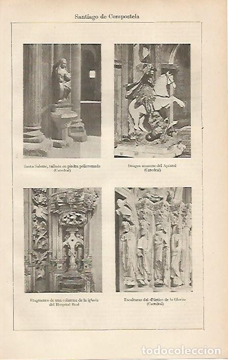 Otros art&iacute;culos de coleccionismo en papel: LAMINA ESPASA 19446: Esculturas en Santiago de Compostela - Varios