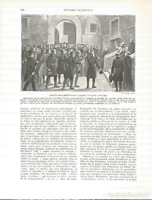 Paper Collecting Others: LAMINA 4423: Conato de la sublevacion carlista en Leon en 1833 - Manuel Rodriguez Codola