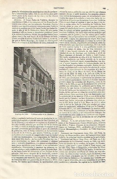 Otros art&iacute;culos de coleccionismo en papel: LAMINA ESPASA 12287: Edificios de estilo de la Alhambra en Santiago de Chile - Varios