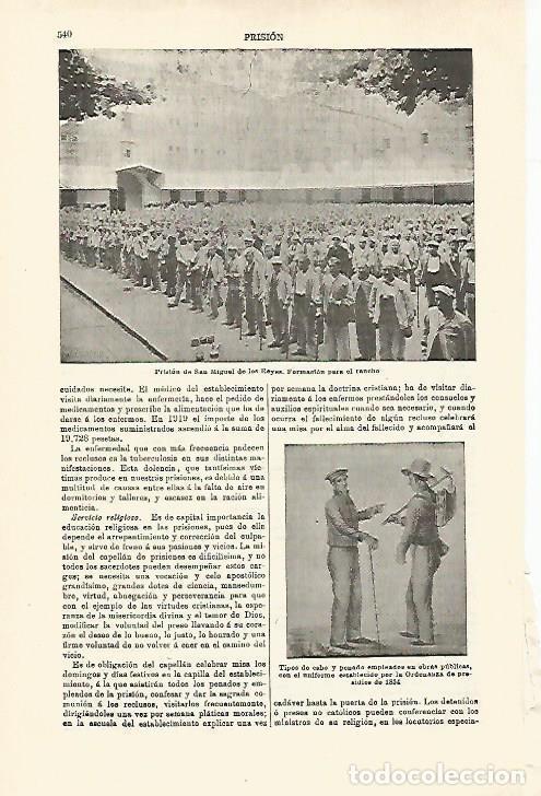 Otros art&iacute;culos de coleccionismo en papel: LAMINA ESPASA 16802: Rancho en la carcel de San Miguel de los Reyes de Valencia - Varios