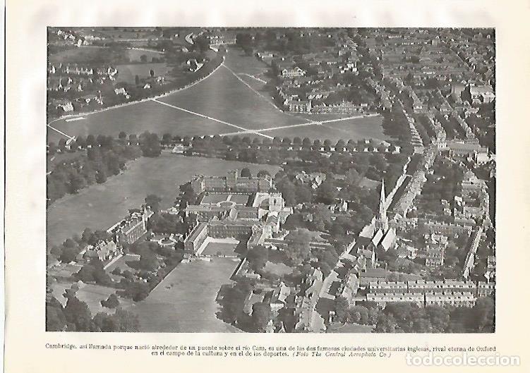 Sammelleidenschaft Andere Papierartikel: LAMINA GEOGRAFIA 0112: Vista aerea de Cambridge Inglaterra - Ricardo Beltran y Vicente Vera