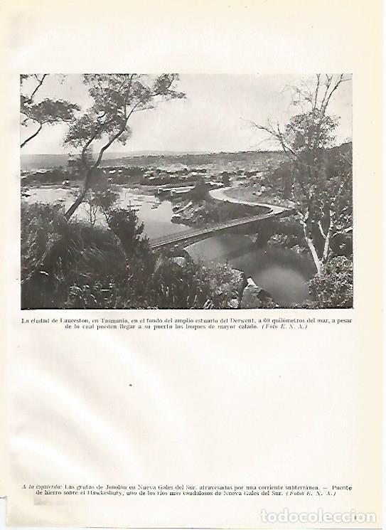 Sammelleidenschaft Andere Papierartikel: LAMINA GEOGRAFIA 0078: Vista de Lauceston Australia - Ricardo Beltran y Vicente Vera