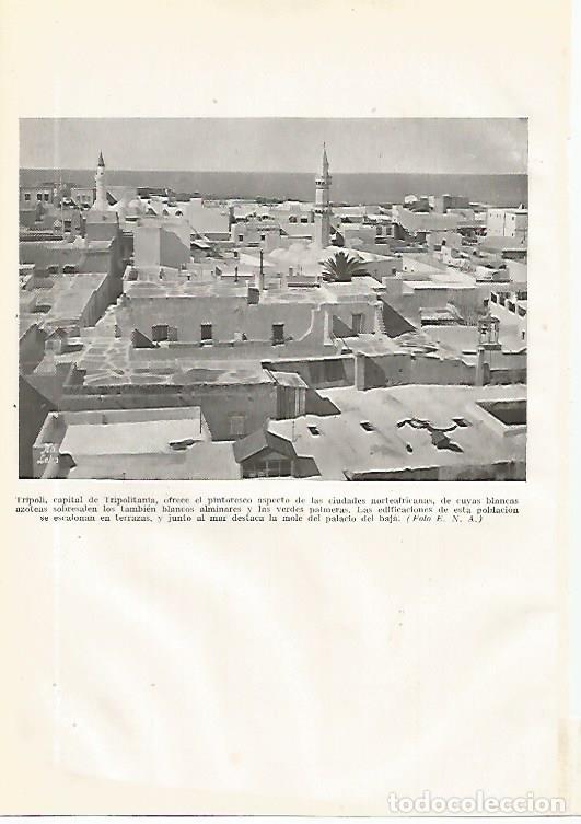 Sammelleidenschaft Andere Papierartikel: LAMINA GEOGRAFIA 0168: Vista de Tripoli Libia - Ricardo Beltran y Vicente Vera