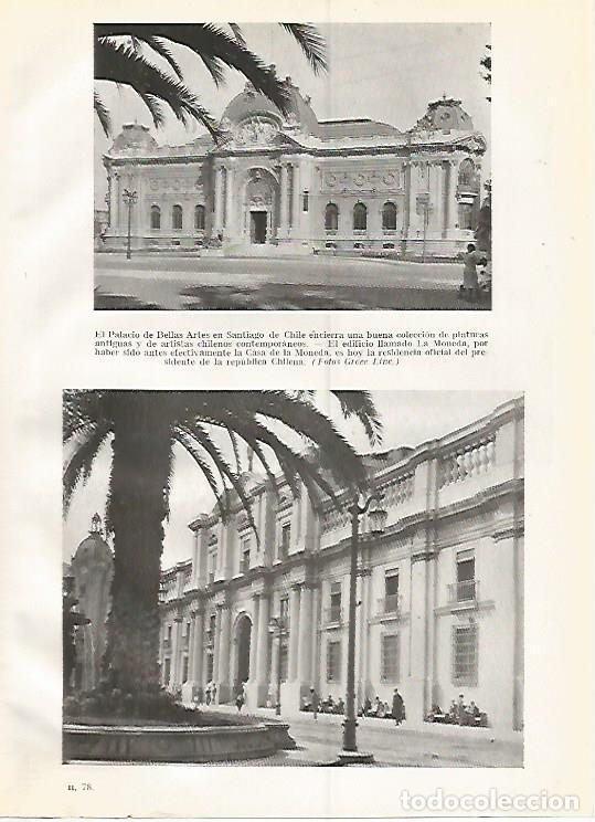 Otros art&iacute;culos de coleccionismo en papel: LAMINA GEOGRAFIA 0295: Palacio de Bellas Artes y La Moneda en Santiago de Chile - Ricardo Beltran y