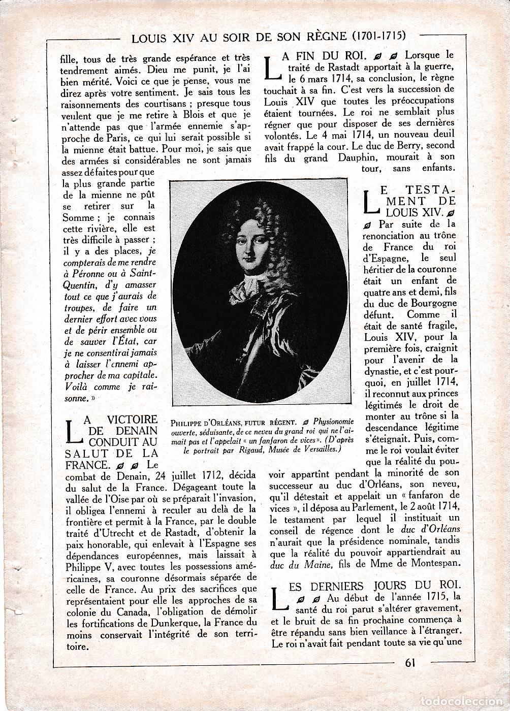 Otros art&iacute;culos de coleccionismo en papel: LAMINA 30099: Philippe d Orleans le futur regent - Librairie Hachette