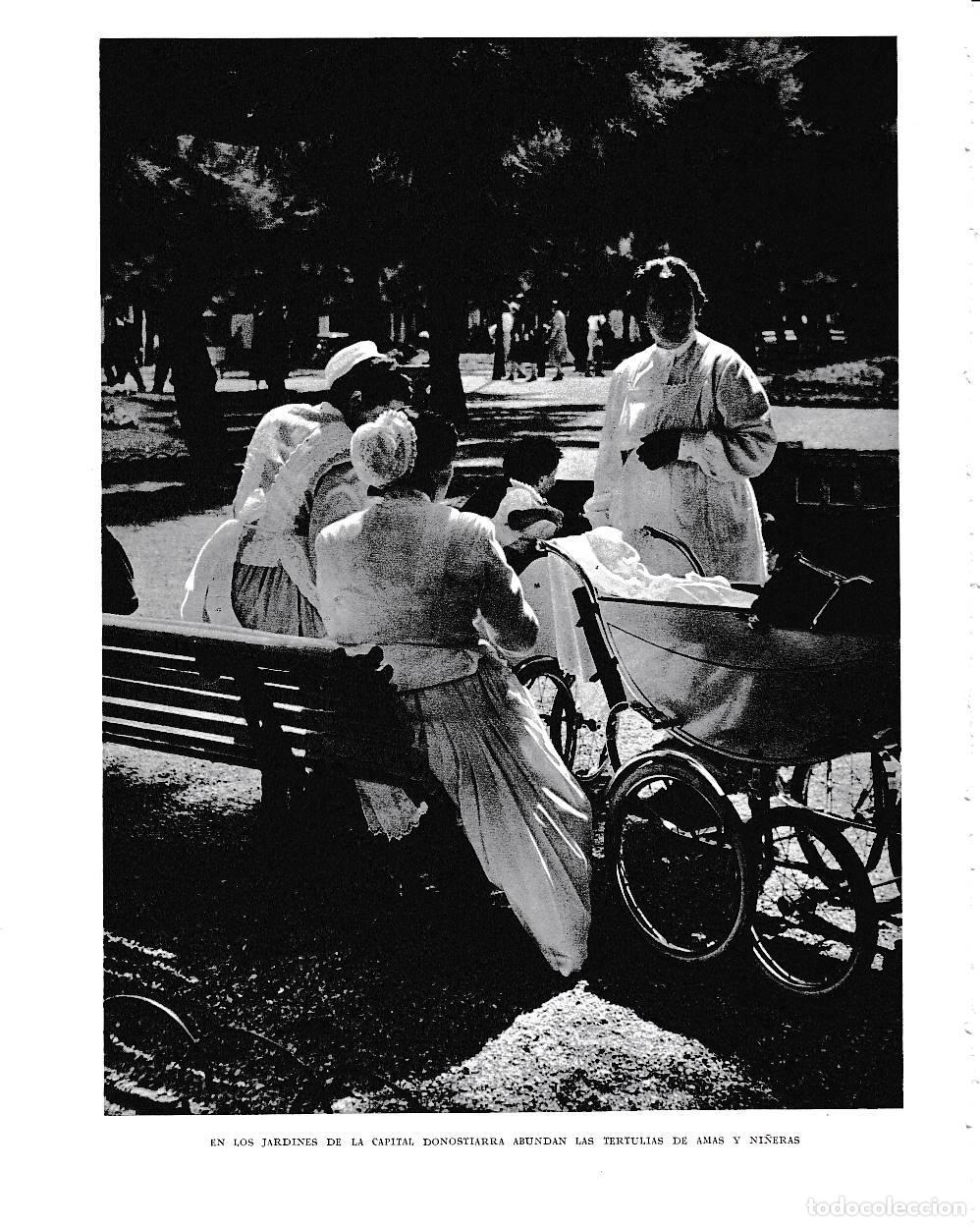 Otros art&iacute;culos de coleccionismo en papel: LAMINA 6134: Tertulias de amas y ni&ntilde;eras en los jardines de Donostia - Pio Baroja