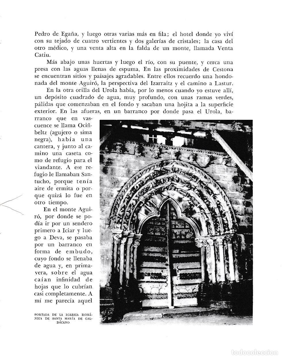 Otros art&iacute;culos de coleccionismo en papel: LAMINA 6158: Portada romanica iglesia Santa Maria de Galdacano - Pio Baroja
