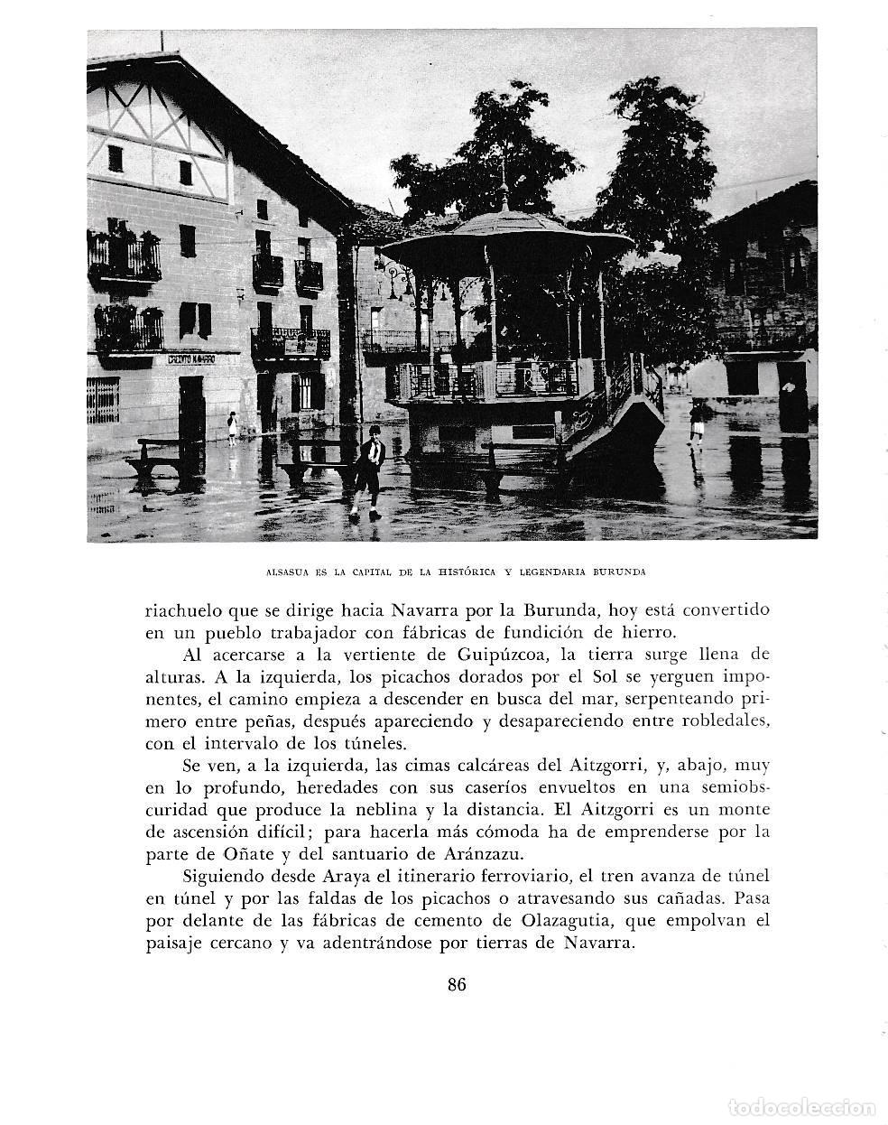 Otros art&iacute;culos de coleccionismo en papel: LAMINA 6116: Alsasua capital historica y legendaria Burunda - Pio Baroja