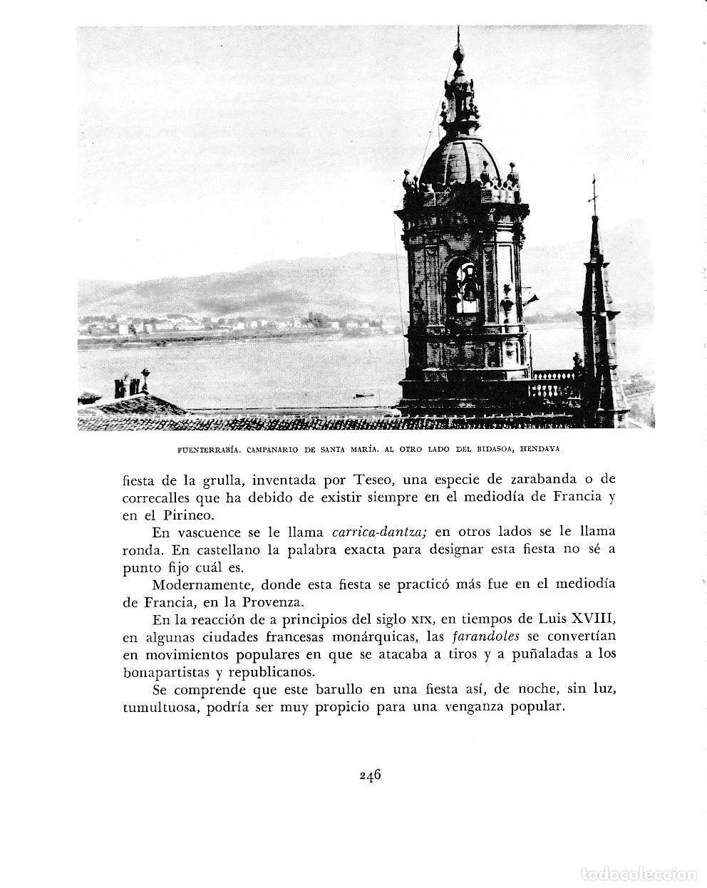 Otros art&iacute;culos de coleccionismo en papel: LAMINA 6192: Fuenterrabia campanaria ade Santa Maria y Hendaya - Pio Baroja