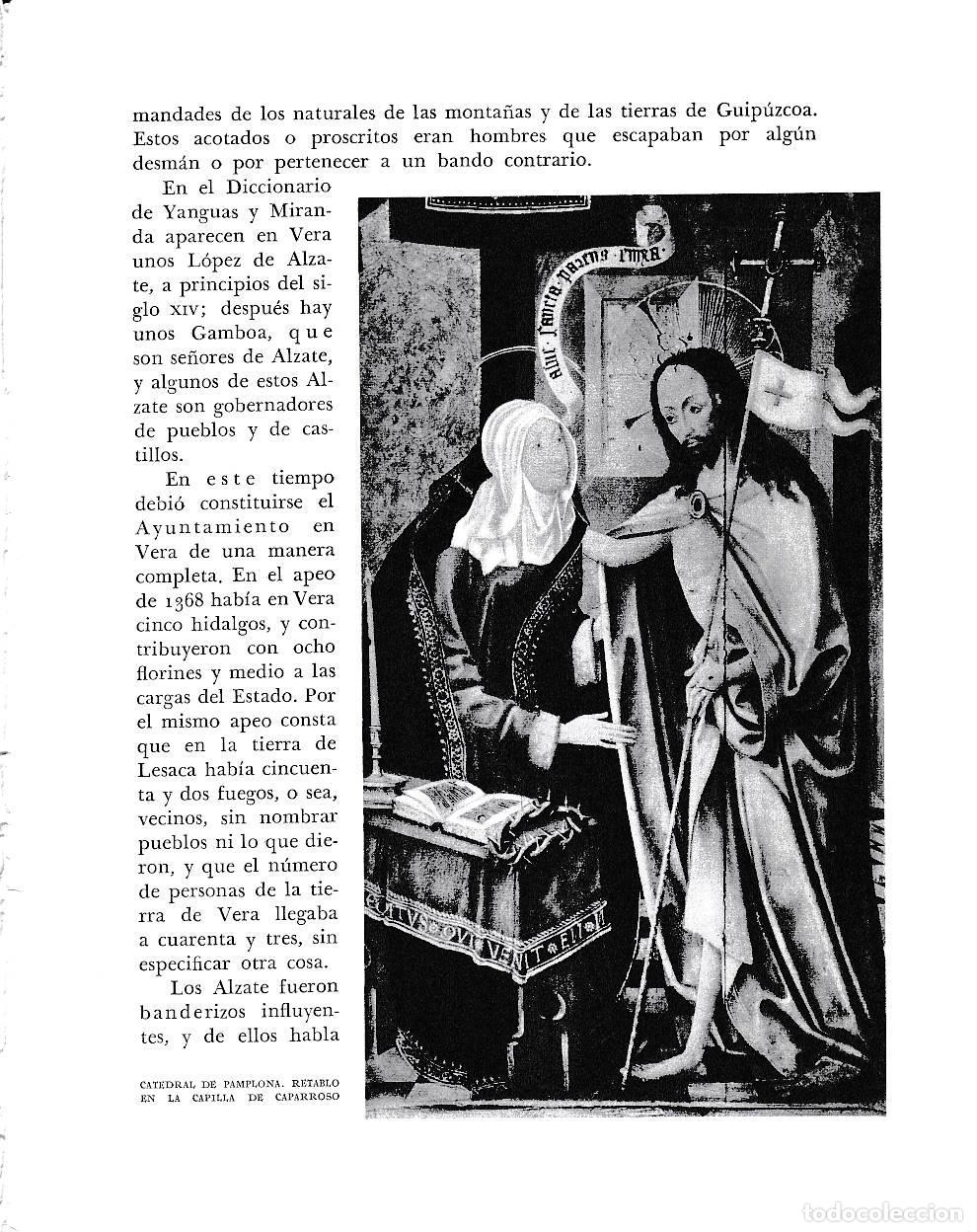 Otros art&iacute;culos de coleccionismo en papel: LAMINA 6209: Catedral Pamplona retablo capilla Caparroso - Pio Baroja