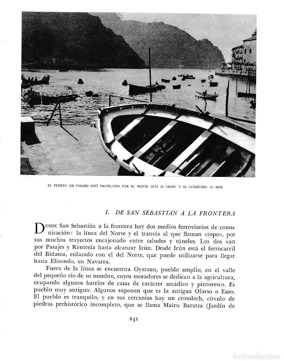 Otros art&iacute;culos de coleccionismo en papel: LAMINA 6190: Puerto de Pasajes con montes Olia y Jaizquibel - Pio Baroja
