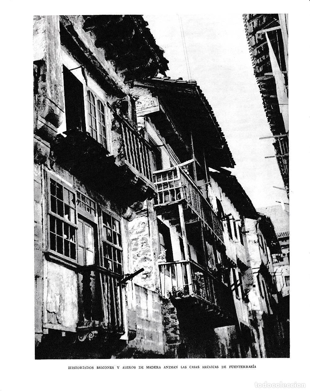 Otros art&iacute;culos de coleccionismo en papel: LAMINA 6195: Historiados balcones y aleros de madera animan las casas de Fuenterrabia - Pio Baroja