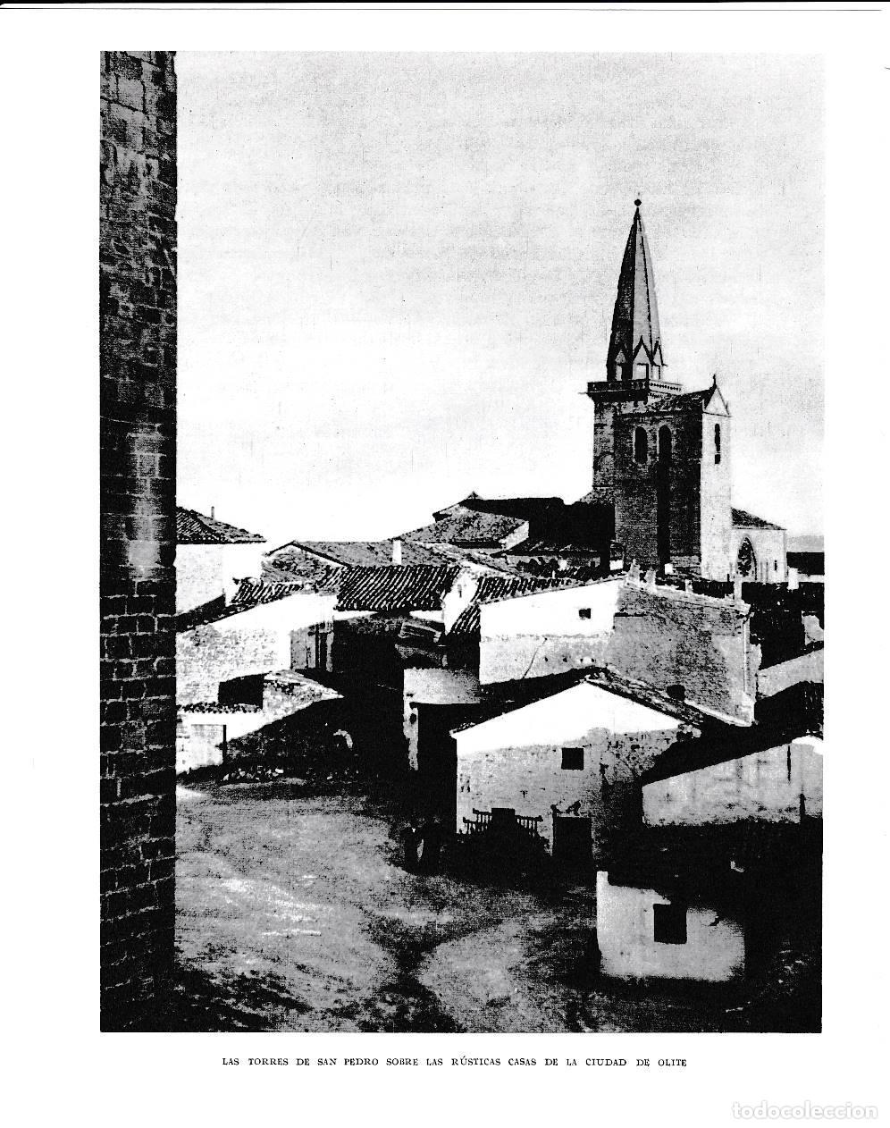 Otros art&iacute;culos de coleccionismo en papel: LAMINA 6227: Torres de San Pedri en la ciudad de Olite - Pio Baroja