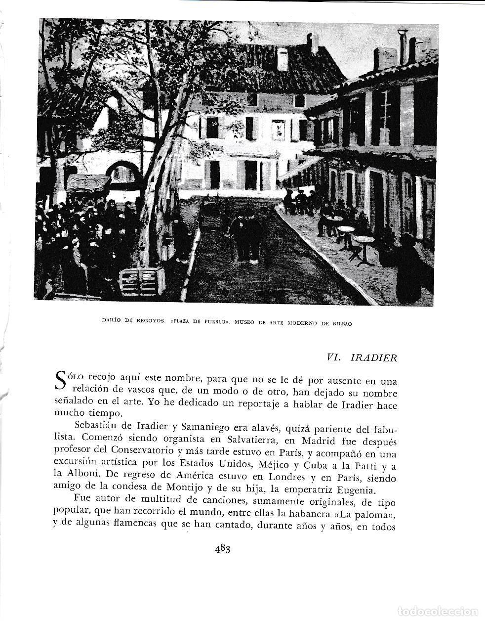 Otros art&iacute;culos de coleccionismo en papel: LAMINA 6295: Plaza del pueblo del barrio de Regoyos - Pio Baroja