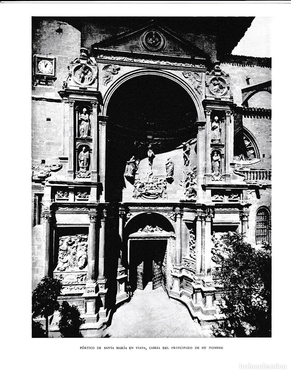 Otros art&iacute;culos de coleccionismo en papel: LAMINA 6233: Portico de Santa Maria de Viana - Pio Baroja
