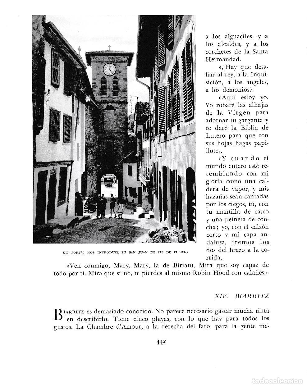 Otros art&iacute;culos de coleccionismo en papel: LAMINA 6281: Portal del puerto de San Juan de Pie - Pio Baroja