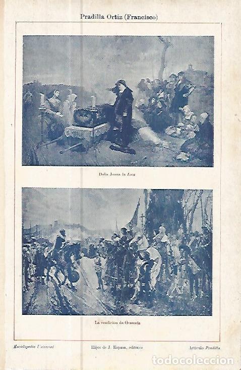 Otros art&iacute;culos de coleccionismo en papel: LAMINA ESPASA 10630: Do&ntilde;a Juana la Loca y La rendicion de Granada por Pradilla Ortiz - Varios