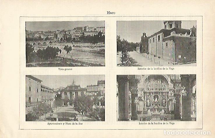 Otros art&iacute;culos de coleccionismo en papel: LAMINA ESPASA 21574: Vistas de Haro - Varios