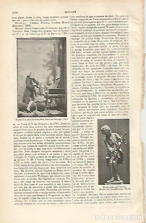 Otros art&iacute;culos de coleccionismo en papel: LAMINA ESPASA 8862: Mozart a los siete a&ntilde;os por Carrogia - Varios