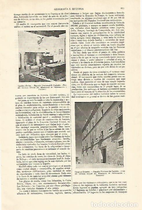 Otros art&iacute;culos de coleccionismo en papel: LAMINA ESPASA 22021: Paradores de Gredos y de Oropesa Toledo - Varios