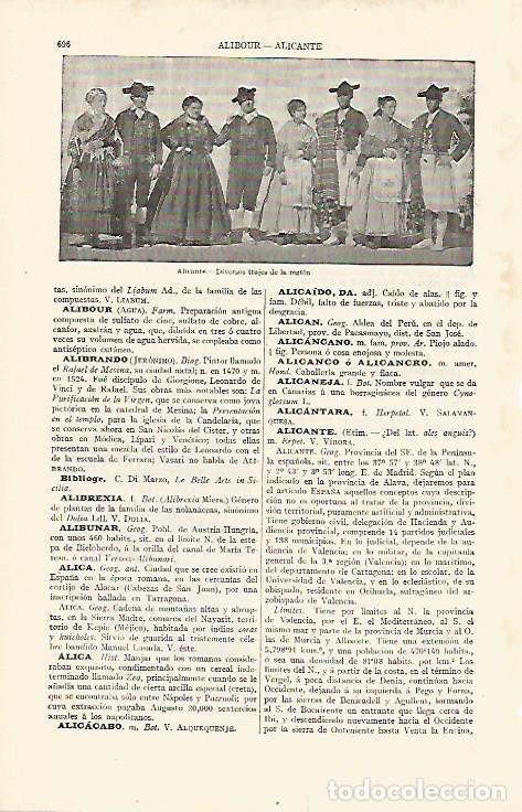 Otros art&iacute;culos de coleccionismo en papel: LAMINA ESPASA 11222: Trajes regionales de Alicante - Varios