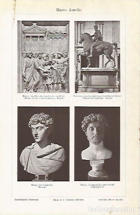 Otros art&iacute;culos de coleccionismo en papel: LAMINA ESPASA 4049: Representaciones de Marco Aurelio - Varios Autores