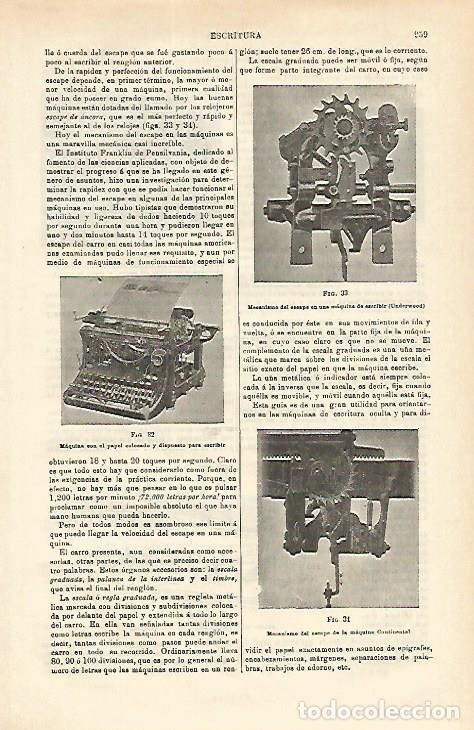 Otros art&iacute;culos de coleccionismo en papel: LAMINA ESPASA 16620: Mecanismo de maquina de escribir - Varios