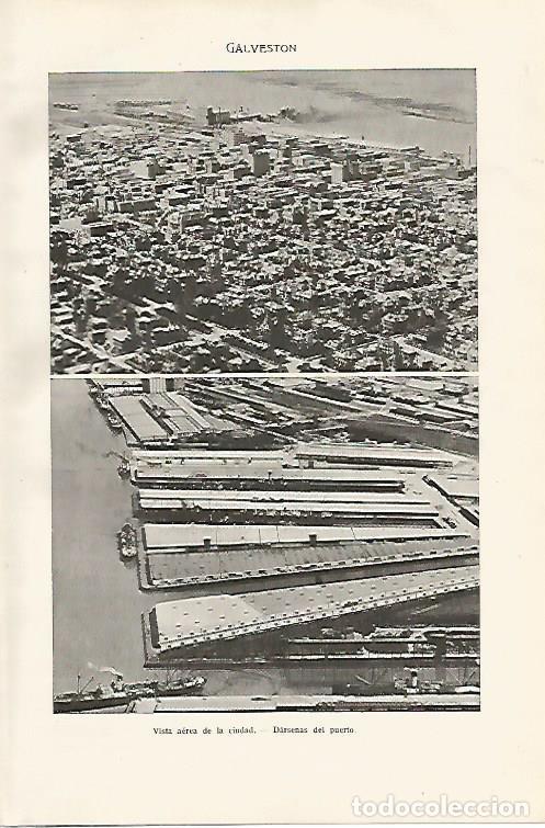 Otros art&iacute;culos de coleccionismo en papel: LAMINA SALVAT 80001: Vista aerea de Galveston - Varios