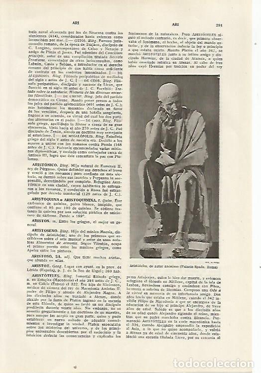 Otros art&iacute;culos de coleccionismo en papel: LAMINA SALVAT 80310: Aristoteles - Varios
