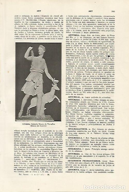 Otros art&iacute;culos de coleccionismo en papel: LAMINA SALVAT 80337: Diana de Versalles - Varios