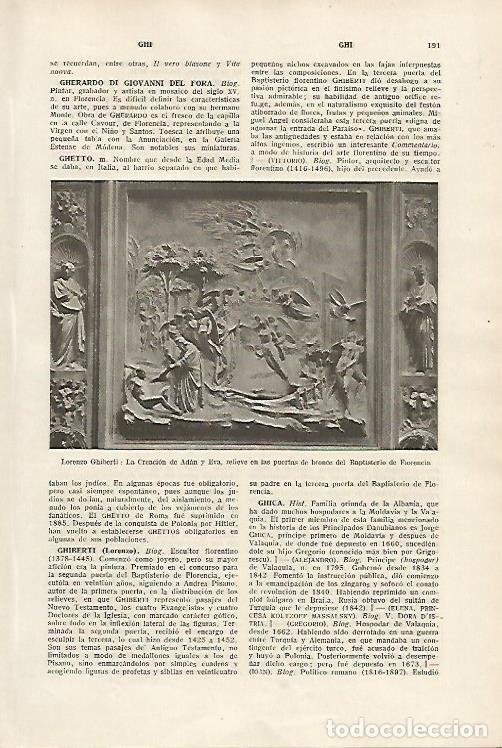 Otros art&iacute;culos de coleccionismo en papel: LAMINA SALVAT 80076: La Creacion de Adan y Eva por Ghiberti - Varios