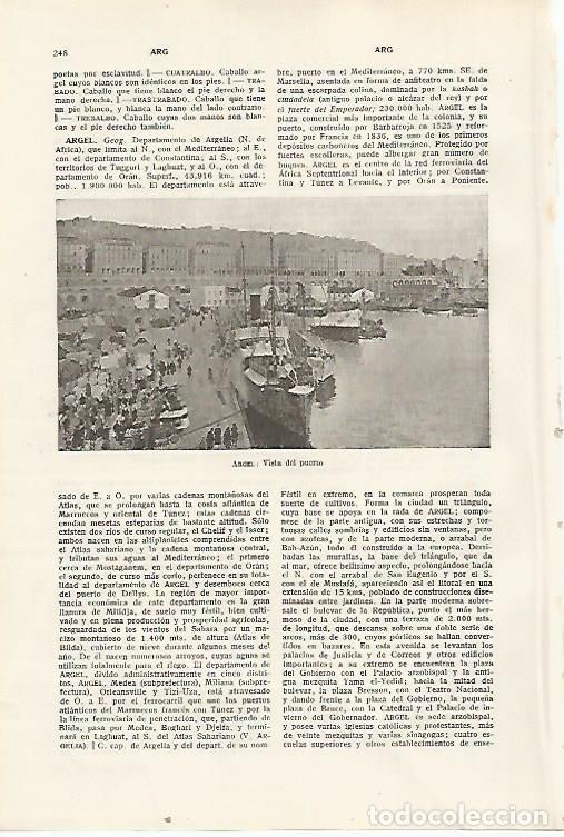 Otros art&iacute;culos de coleccionismo en papel: LAMINA SALVAT 80298: Puerto de Argel - Varios